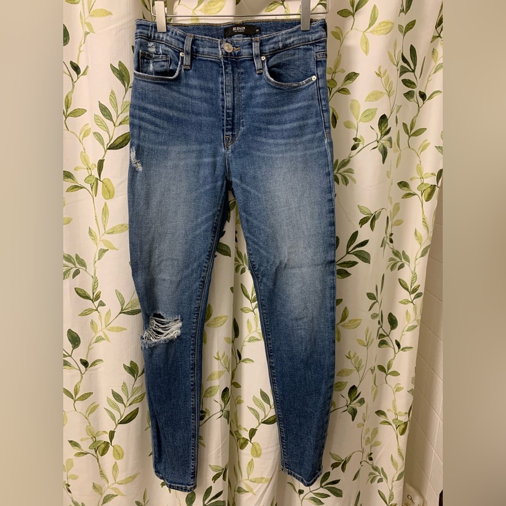 Hudson Jeans Women's Distressed Blue Skinny Jeans EUC SIZE 28
